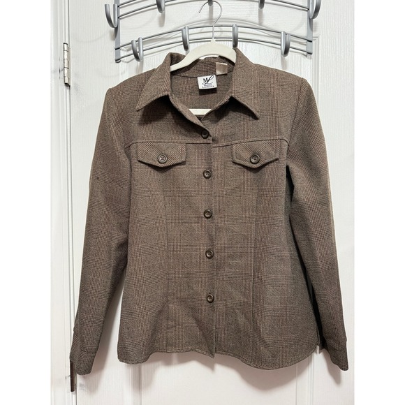 Maggie Lawrence Tops - Vintage 90s Maggie Lawrence Plaid Button Up Shirt Jacket Women's M Brown Classic